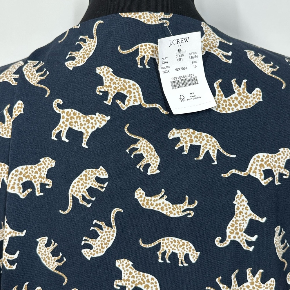NWT J. Crew Navy Leopard wrap dress - Picture 4 of 5